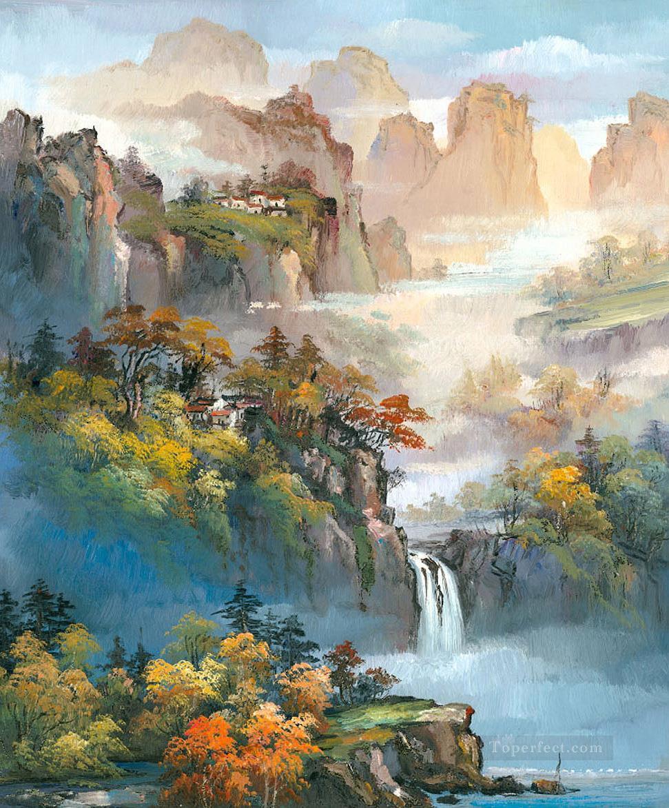中国の風景 山水山の滝 0 954 中国から油絵